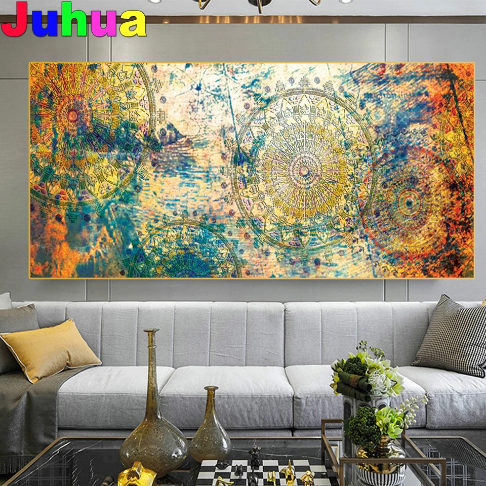 

Diamond Art Mandala Colorful Flower Mosaic Painting Ancient Indian Vedic Art Diy Diamond Painting Abstract Pictures Home Decor