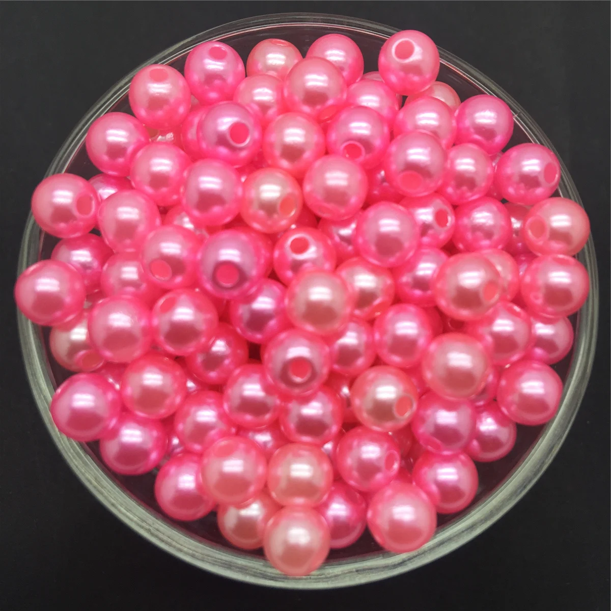 Pink Новинка 4 мм 6 мм 8 мм 10 мм акриловые круглые жемчужные бусины для изготовления ювелирных изделий - Цвет: Pink