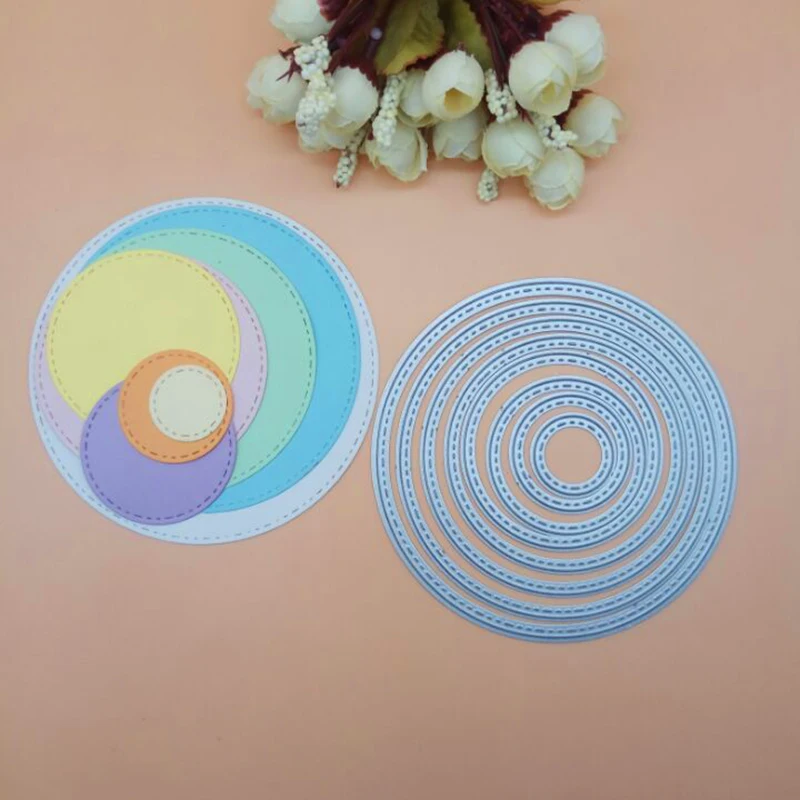 8 шт. 12 см Большой размер сшитые круглые металлические Вырубные штампы нож