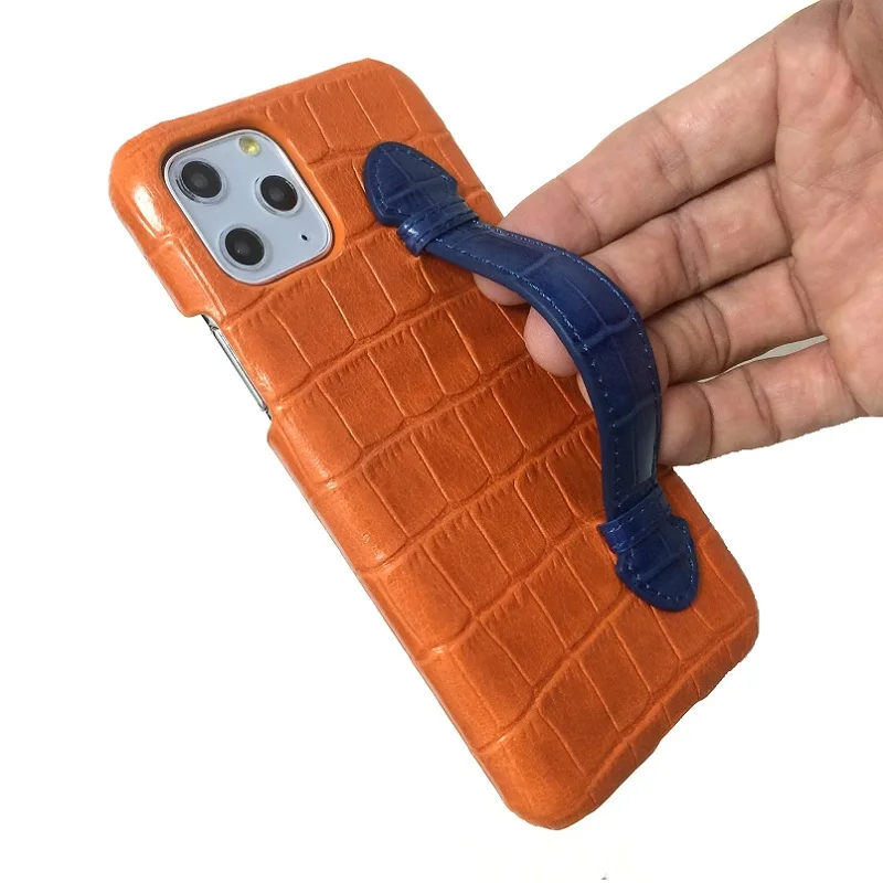 Чехол из натуральной кожи с держателем на ручном ремешке для iPhone 11 Pro Max роскошный