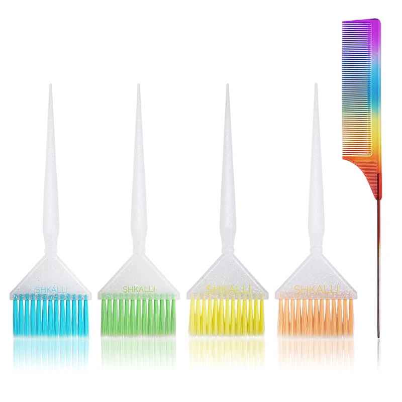 Brush Hair Dye Brushes Kit  Metal Pin Anti-static  Hair Style Rat Tail Comb
