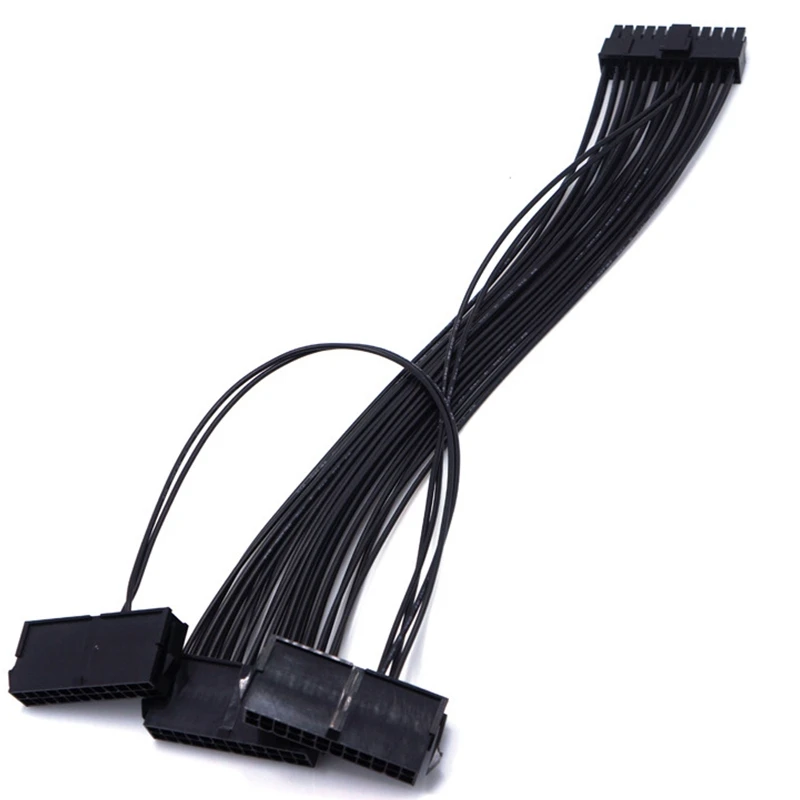 24Pin двойной PSU Мощность кабель-удлинитель для ПК три Питание синхронизация данных