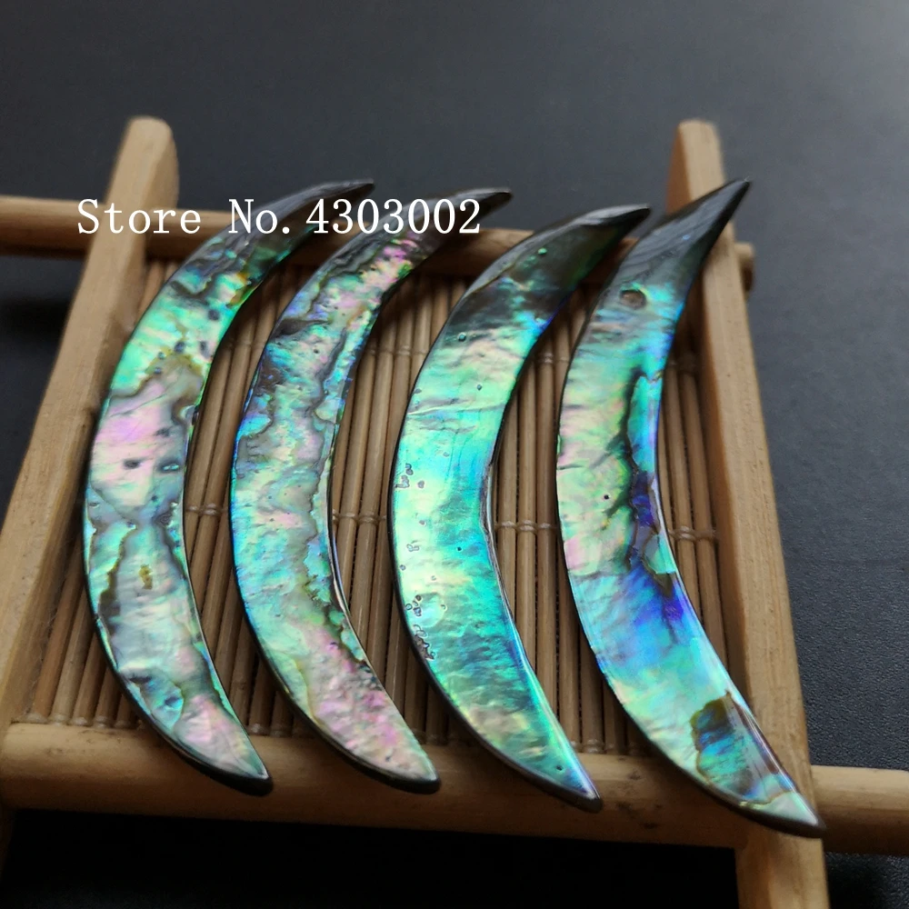 10 шт./лот 70 мм Натуральная длинная Луна Абалон перламутровая раковина для