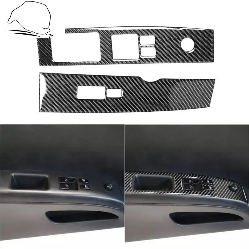 

For Nissan 350Z Z33 2003-2005 Door Control Panel Window Lift Switch Button Frame Carbon Fiber Sticker Modified Car Accessories