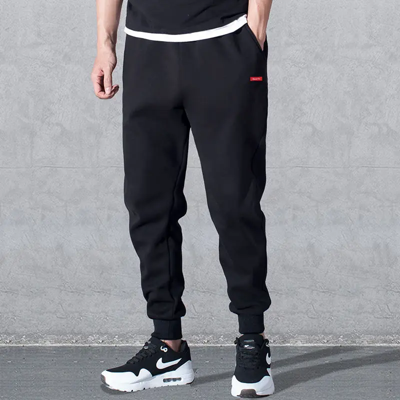 Мужские зимние штаны мужские свободные Стрейчевые толстые джоггеры брюки