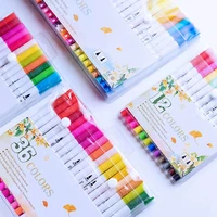 12243648 colors watercolor markers drawing painting set water coloring brush pen double tip head art pen supplies