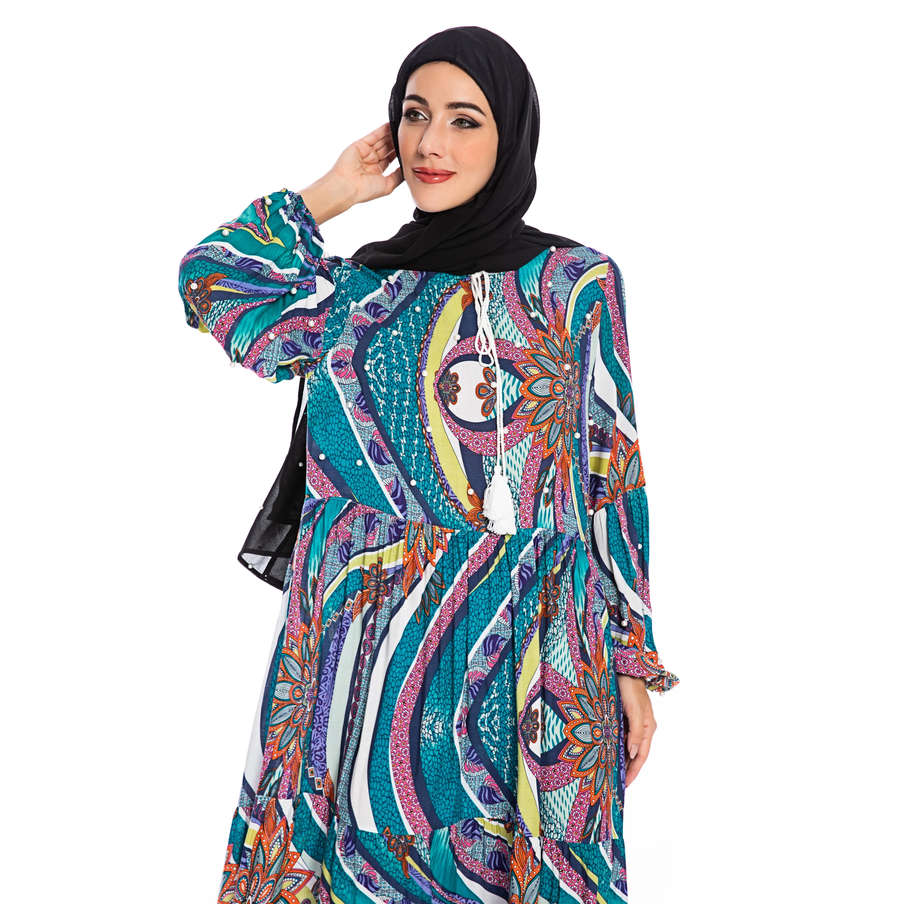 Новинка 2019 мусульманская абайя женская одежда Дубая мусульманское Бангладеш