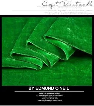 Velours Tissu Couture สีเขียวกำมะหยี่ผ้าไหม100% ผ้า40Momme กว้าง115ซม.Elegant ชุดราตรีวัสดุ Plush ผ้าขนแกะ tela