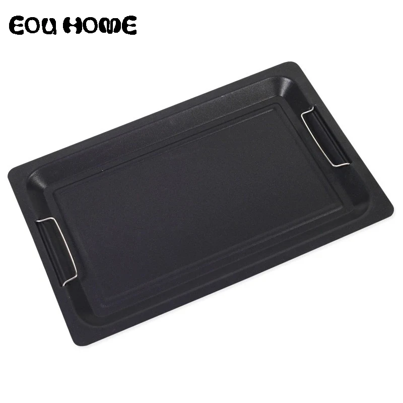 

Thick Steel Plate Non-stick Coating Black BBQ Accessories Barbecue Frying Pan Outdoor Picnic Charcoal Barbecue Bakeware Plate