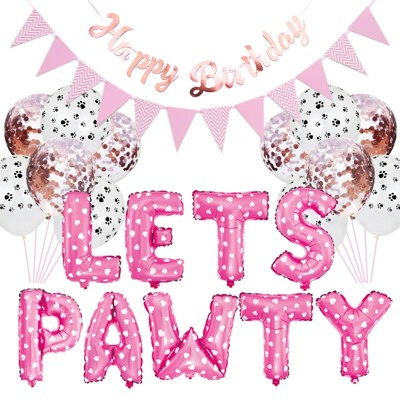16 дюймовый набор воздушных шаров с надписью Let PAWTY для домашних животных на день