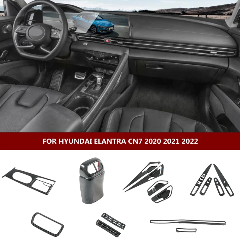 

For Hyundai Elantra Avante 2021 2022 Car Styling Body Cover Stick Trim Door Inner Built Handle Inside Bowl Frame Lamp Parts