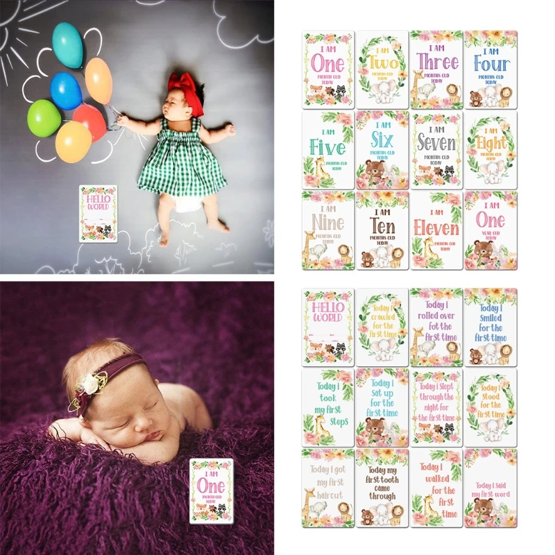 

Baby Moment Cards & Keepsake Box Unisex Landmark Memory Milestone Photo Cards & Pregnancy & Key Age Markers Baby Shower Gift
