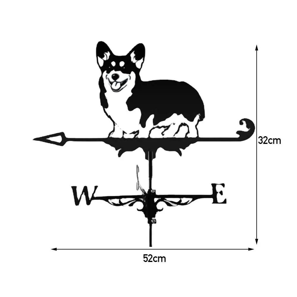 

Cute Corgi Dog Weather Vane Garden Weather Vane Decoration Metal Wrought Iron Decoration Supplies Garden Lawn Crafts