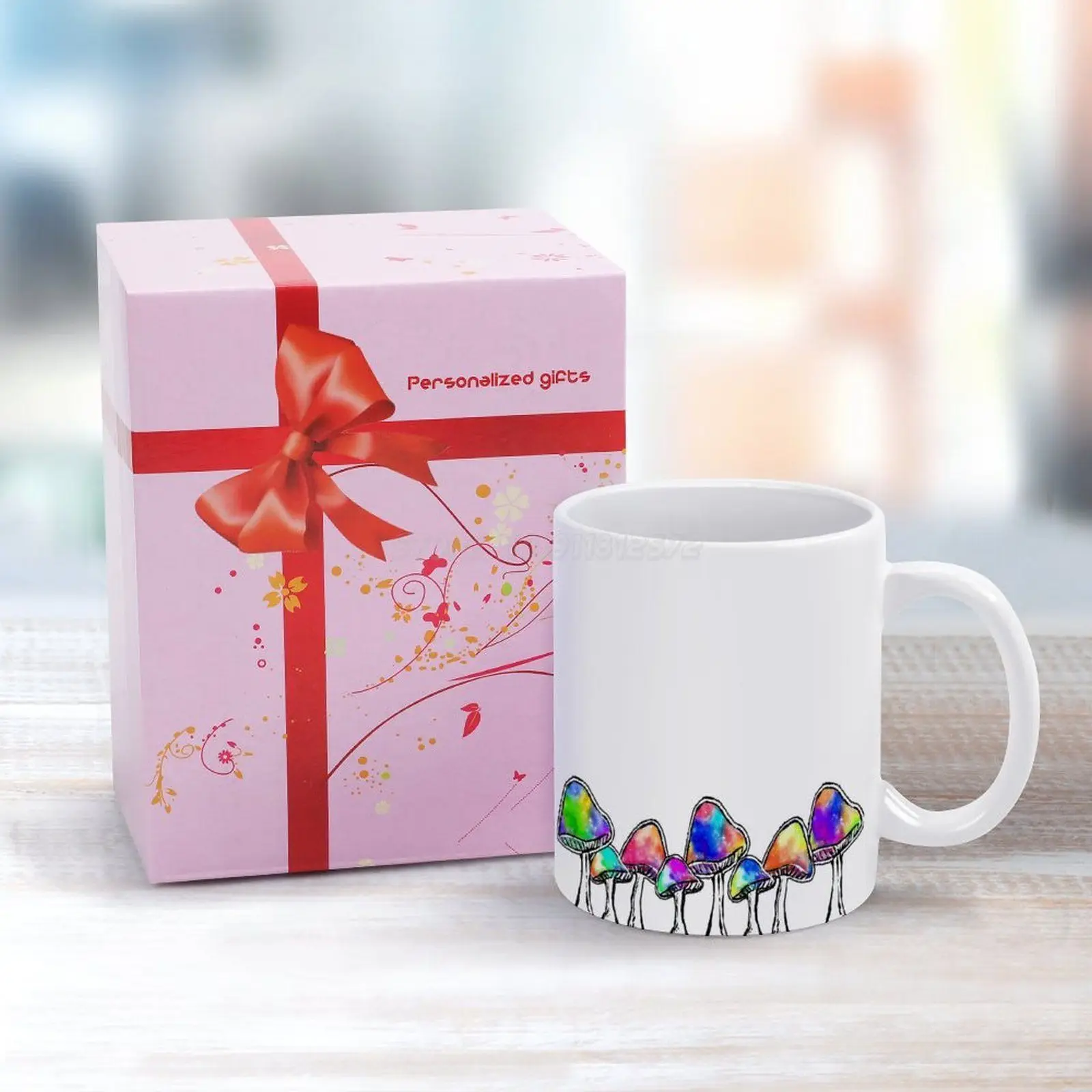 Керамическая чашка "Волшебные грибы" для чая, подарок на день рождения, молочные чашки и кружки, грибы, наркотики, кислота, лсд, гриб.