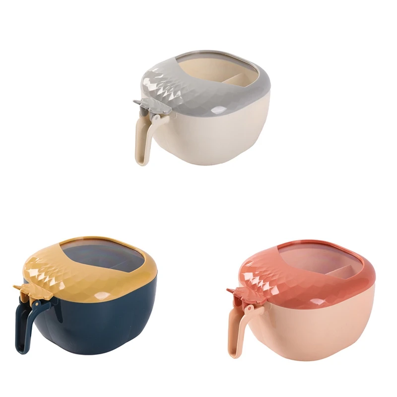 

New 3Pcs Kitchen Supplies Seasoning Box Valley Salt Shaker Creative Household Multi-Grid Storage Seasoning Box with Lid