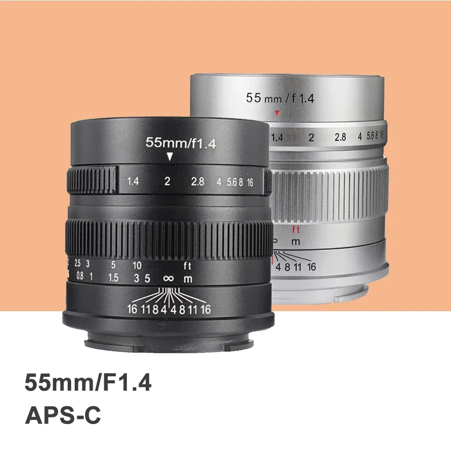 7artisans 55 мм F1.4 портрет ручная фокусировка Камера объектив APS-C для Canon EOS-M Fuji Sony Olympus