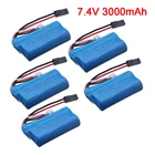 Литий-ионный аккумулятор 18650 7,4 в 3000 мА  ч для MJX T40 T40C F39 F49 T39 HQ948 HQ957 HQ848 Syma 822 BG1518 BG1513 BG1515 RC Car truks запчасти