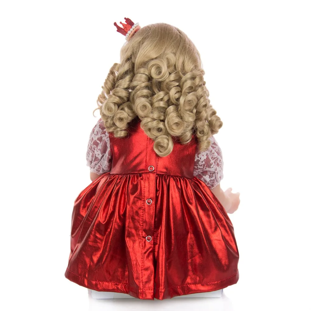 

60CM reborn toddler baby girl doll with long curly blonde hair doll Brinquedos Limited Collection Birthday Gift