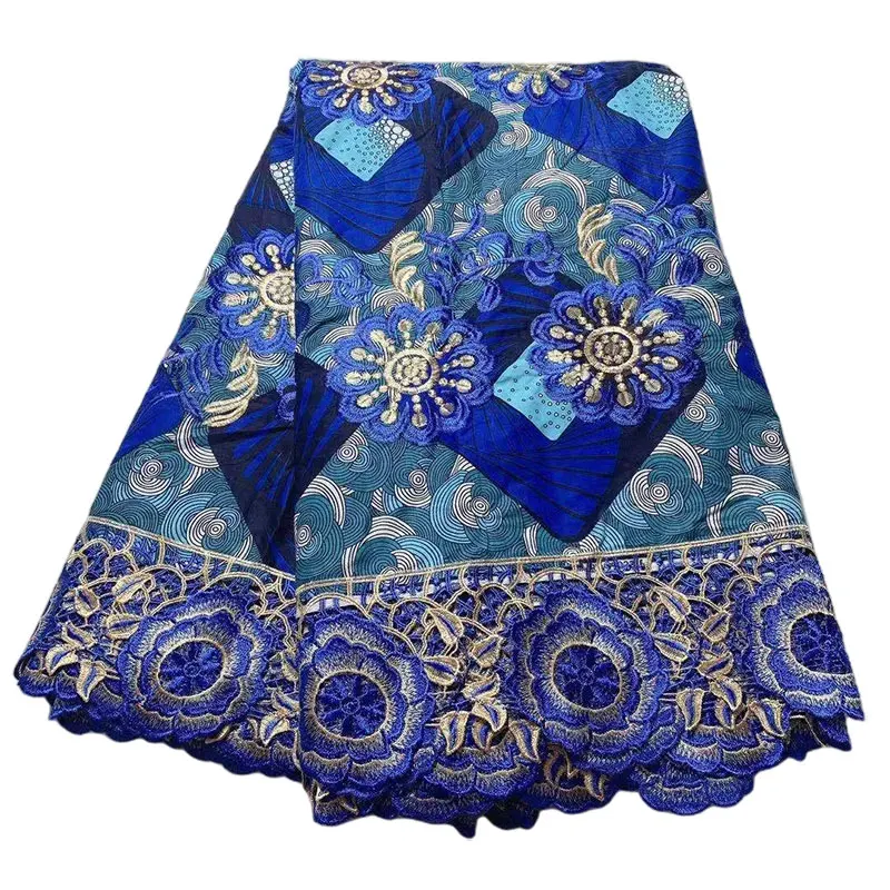 Африканская мода Анкара роскошный дизайн печать воск 100% хлопок Нигерия гипюр