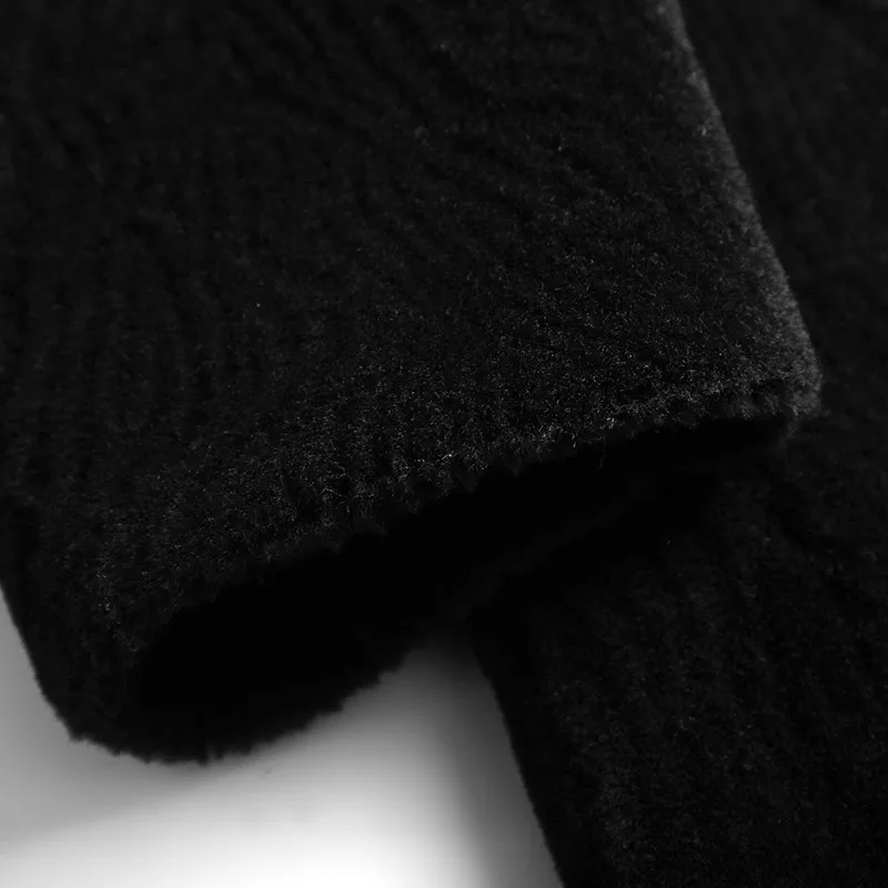 

High Quality Luxury Mens Long Coat Fashion Fox Fur Collar Hooded Outerwear Winter Thick Warm Sheep Wool Real Fur Coats Male 4XL