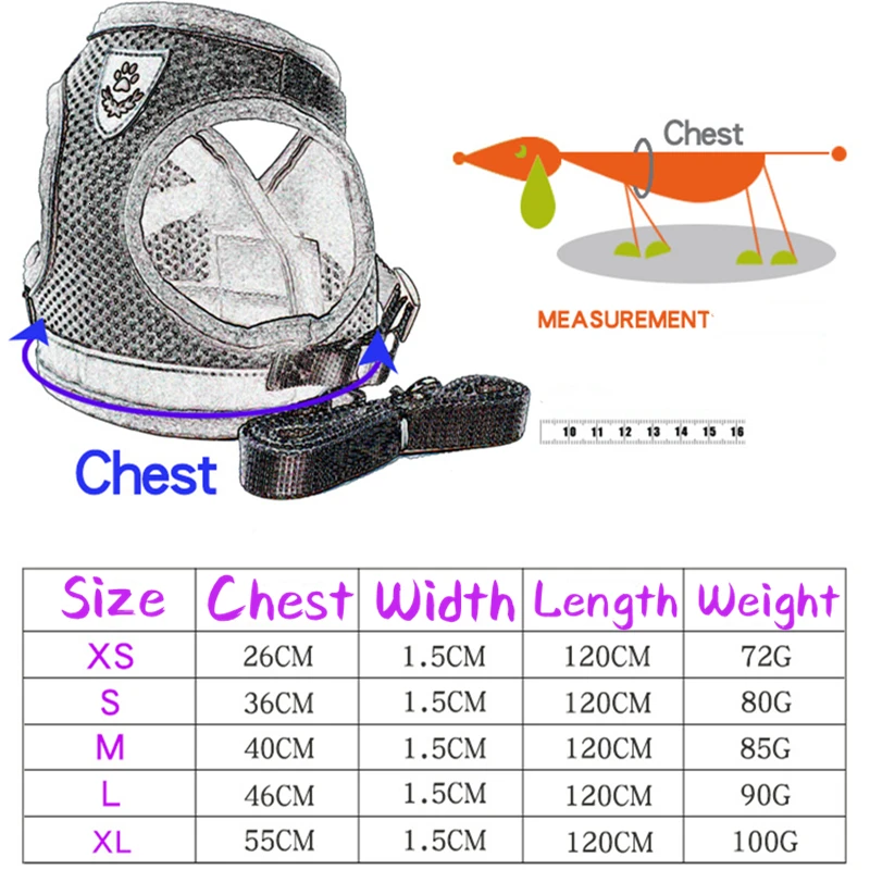 BarkMeow поводок для собак жилет тип нагрудный ремень домашних животных набор из