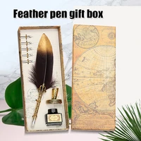 calligraphy feather dip with 5 nib quill pen writing ink set gift box wedding fountain pen design nk shopping