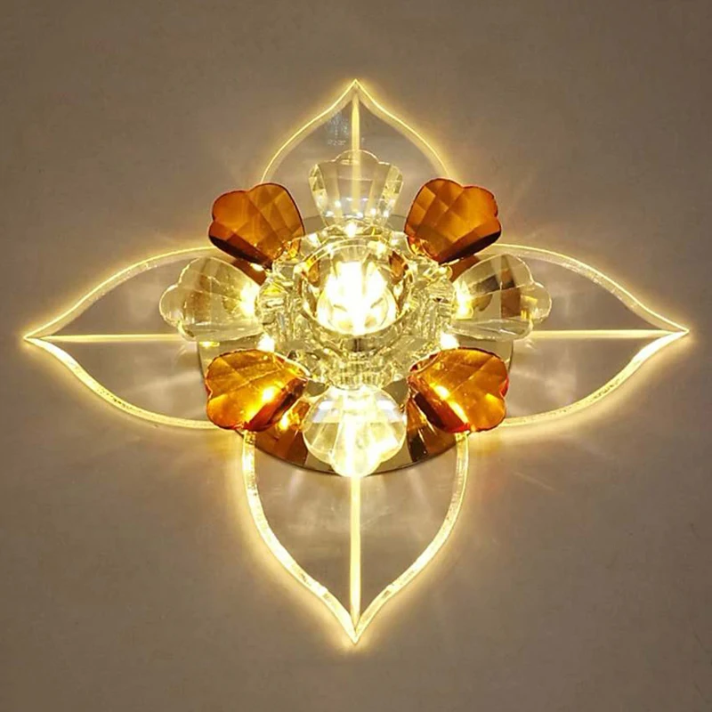 Современные короткие потолочные светильники led 5 Вт хрустальные коридорные для