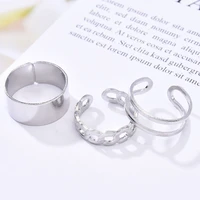 new trend party accessories ring personality three finger conjoined chain open ring suit hip hop punk ring men women jewelry