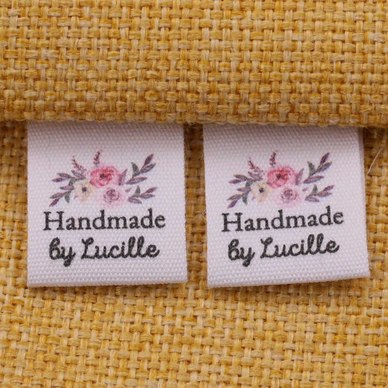 

Custom Clothing Labels - Personalized Brand Organic Cotton Ribbon Labels 20mmx60mm Logo or Text Sewing DIY Labels