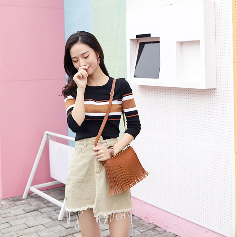 

Fashion Ladies Shoulder Bags Casual Female Shoulder Purse New Fashion Tassel Mobile Phone Bag For Ladies Hot Sales
