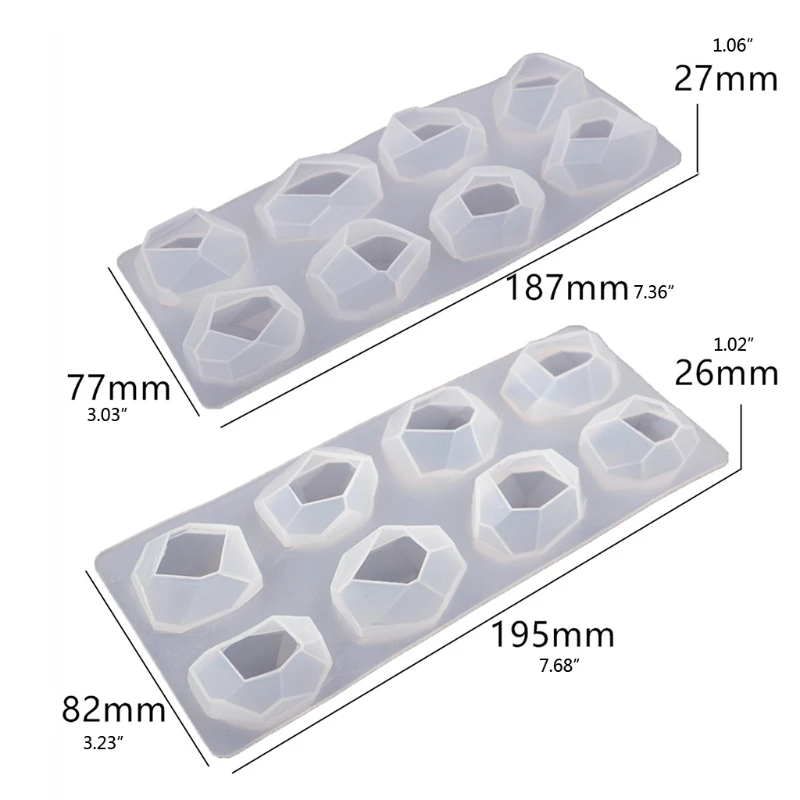 

2 Styles Irregular Geometric Section Crystal Ore Epoxy Resin Mold Stones Ornaments Making Silicone Mould DIY Crafts Home Decorat