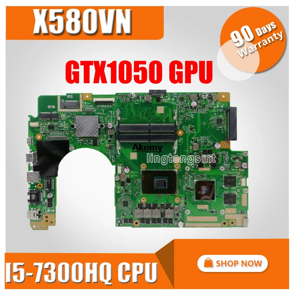 Материнская плата для ноутбука For Asus X580VN X580VD X580V с I5 7300HQ процессором GTX1050