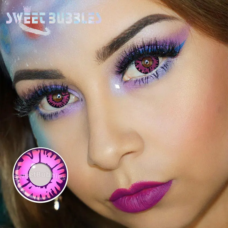 SweetBubbles волшебный фиолетовый контактные линзы для Хэллоуина Цвет Рыбий глаз 2