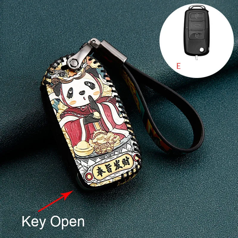 

Leather Car Key Case Cover for Volkswagen VW Jetta Golf Passat Beetle Skoda Seat Polo B5 Folding Car Remote Key Shell