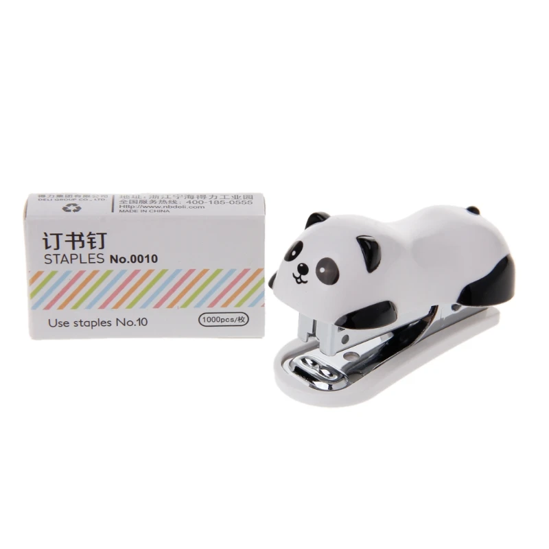 

Mini Panda Stapler Set Paper Binder Within 1000pcs Staples Office School Supply