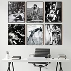 Черно-белая ВИНТАЖНАЯ фотография певица звезда Плакат Обнаженная женщина холст печать картина Сексуальная красивая девушка ретро картина домашний декор
