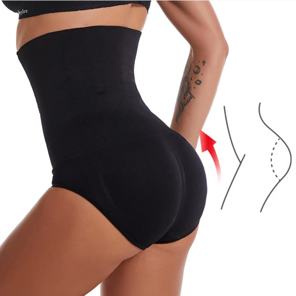 

Женские Бесшовные Брюки для живота, однотонное нижнее белье для защиты живота