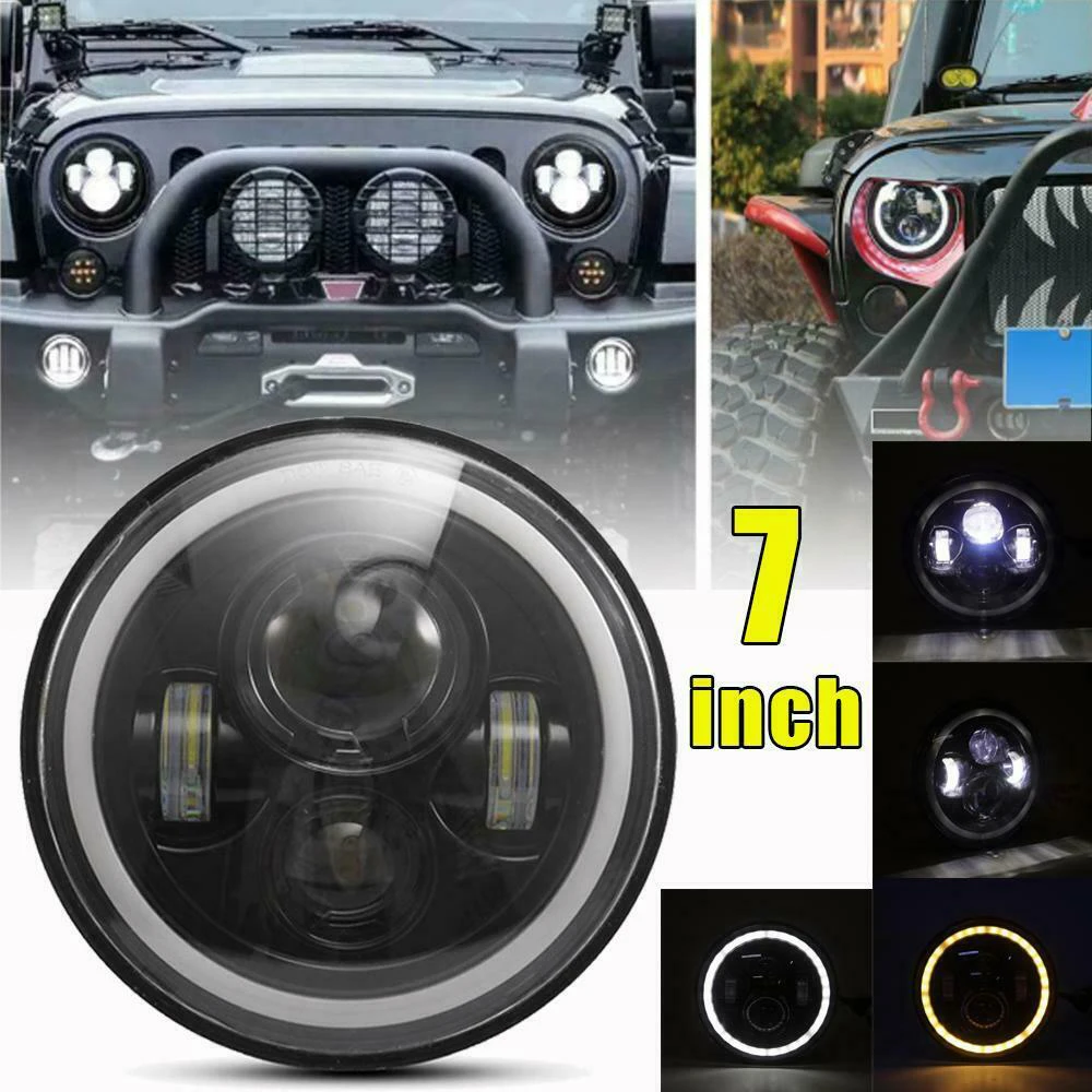 Автомобильные фары 7 дюймовая кругласветодиодный светодиодная фара с адаптером