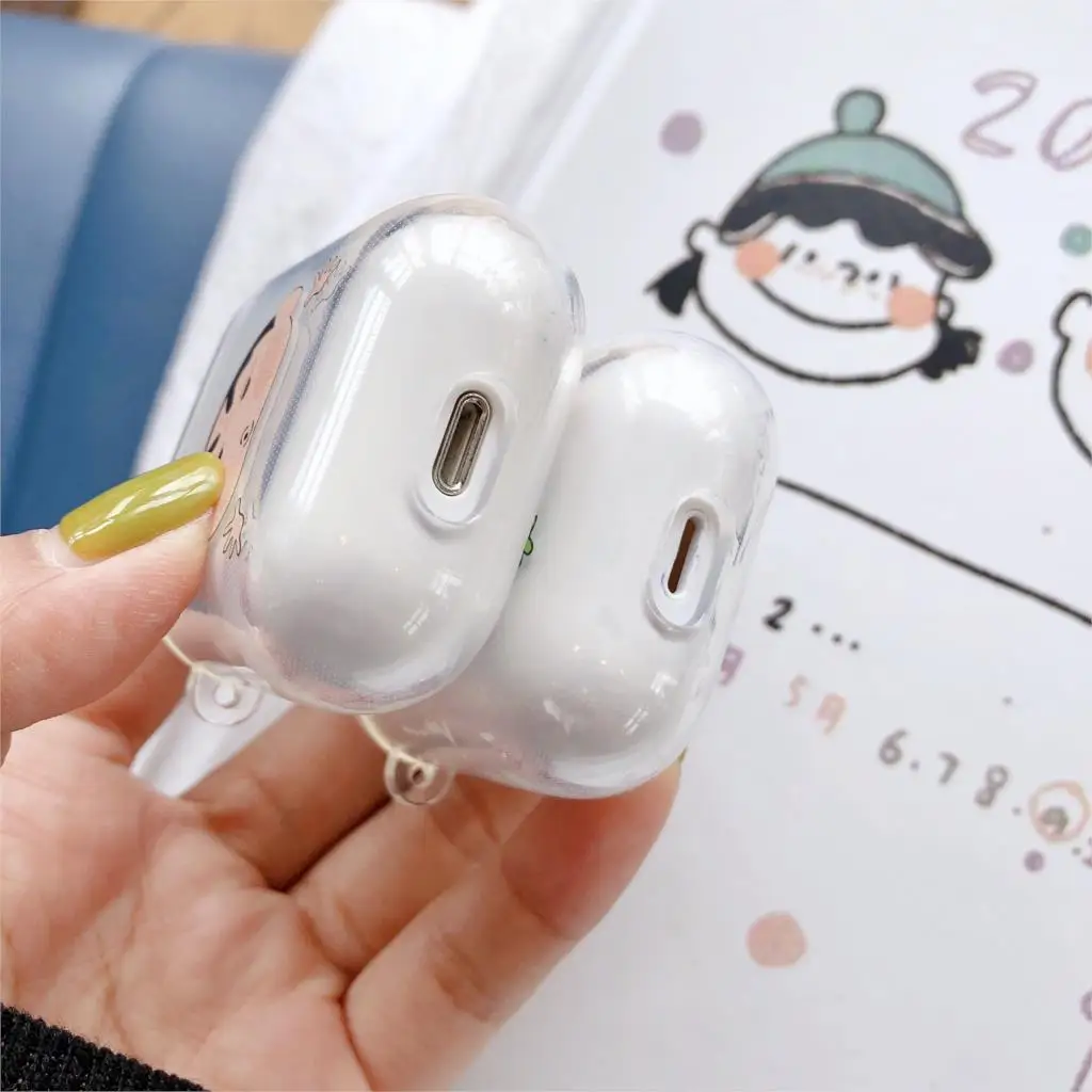 Японский милый мультяшный прозрачный чехол карандаш Shinchan для Apple AirPods 2 мягкий