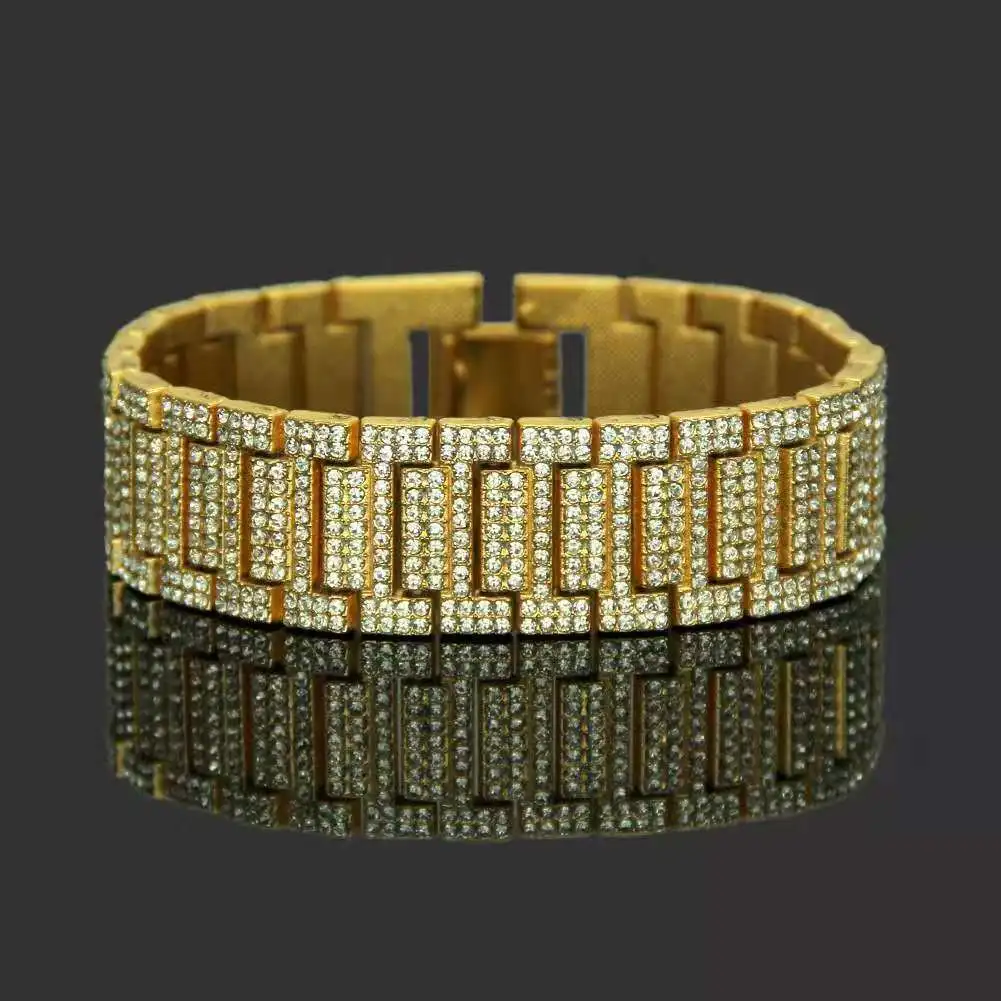 

Iced Out Chain Bracelet for Men Women Cuban Link Chain Sliver Gold Charm Bracelet Big Gold Chain Bangle Couple Bracelet Jewelry