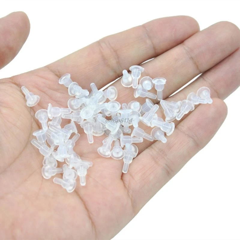 

Серьги-гвоздики силиконовые с защитой от изгиба, 100 шт.