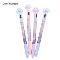 transparent luminous cute cats paw gel ball point pen for office school supplies black ink smooth writing pen student stationery