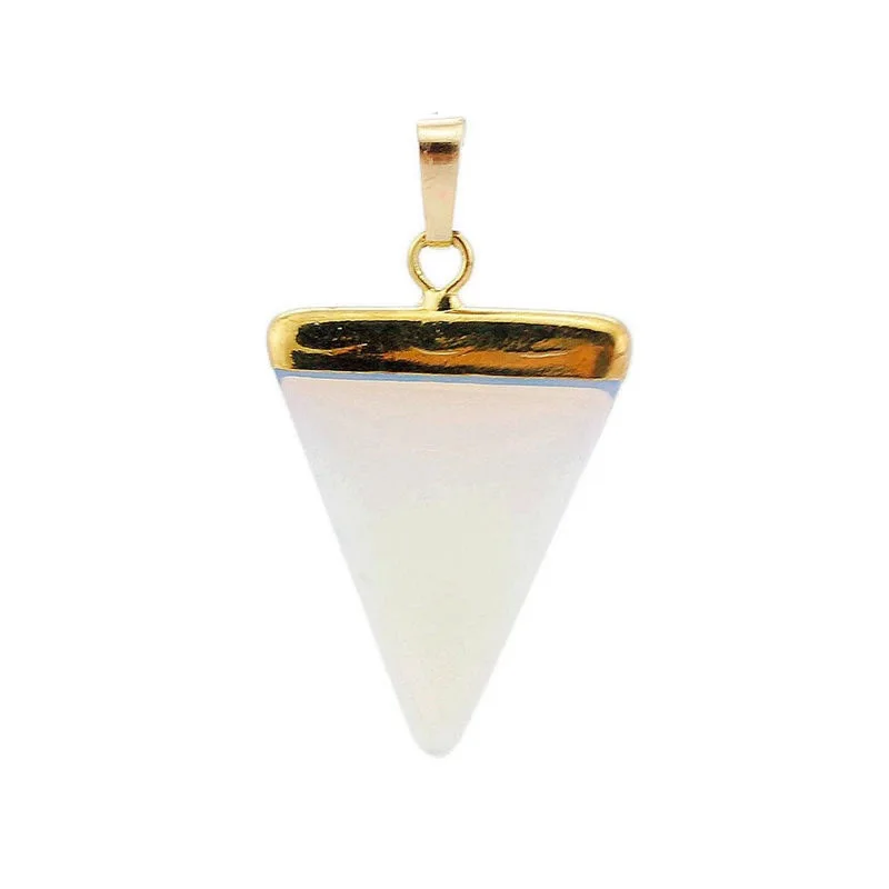 Природный кристалл треугольная Подвеска из камня медный сплав висячая головка