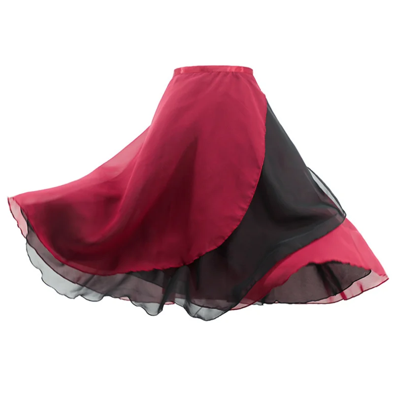 

Новая взрослая Женская модная балетная танцевальная юбка, двухслойная быстросохнущая юбка для танцев с эластичной резинкой на талии