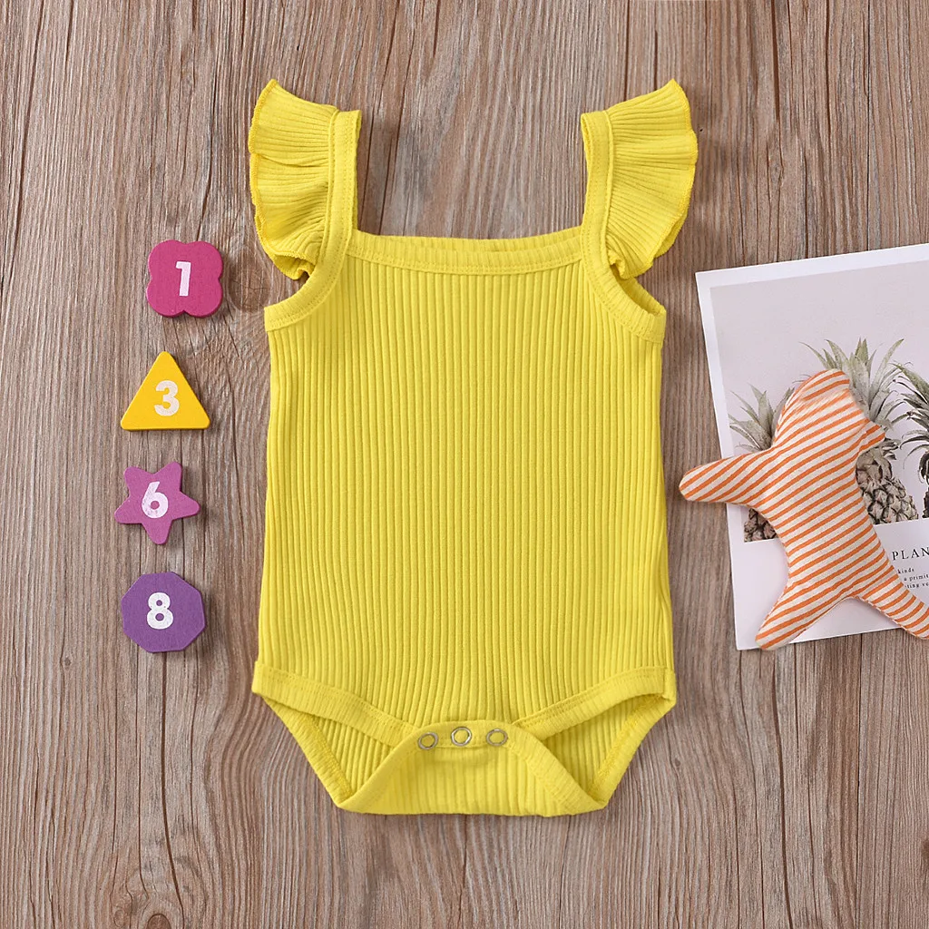 Комбинезон для новорожденных девочек 0 24 месяцев хлопковый однотонный боди с