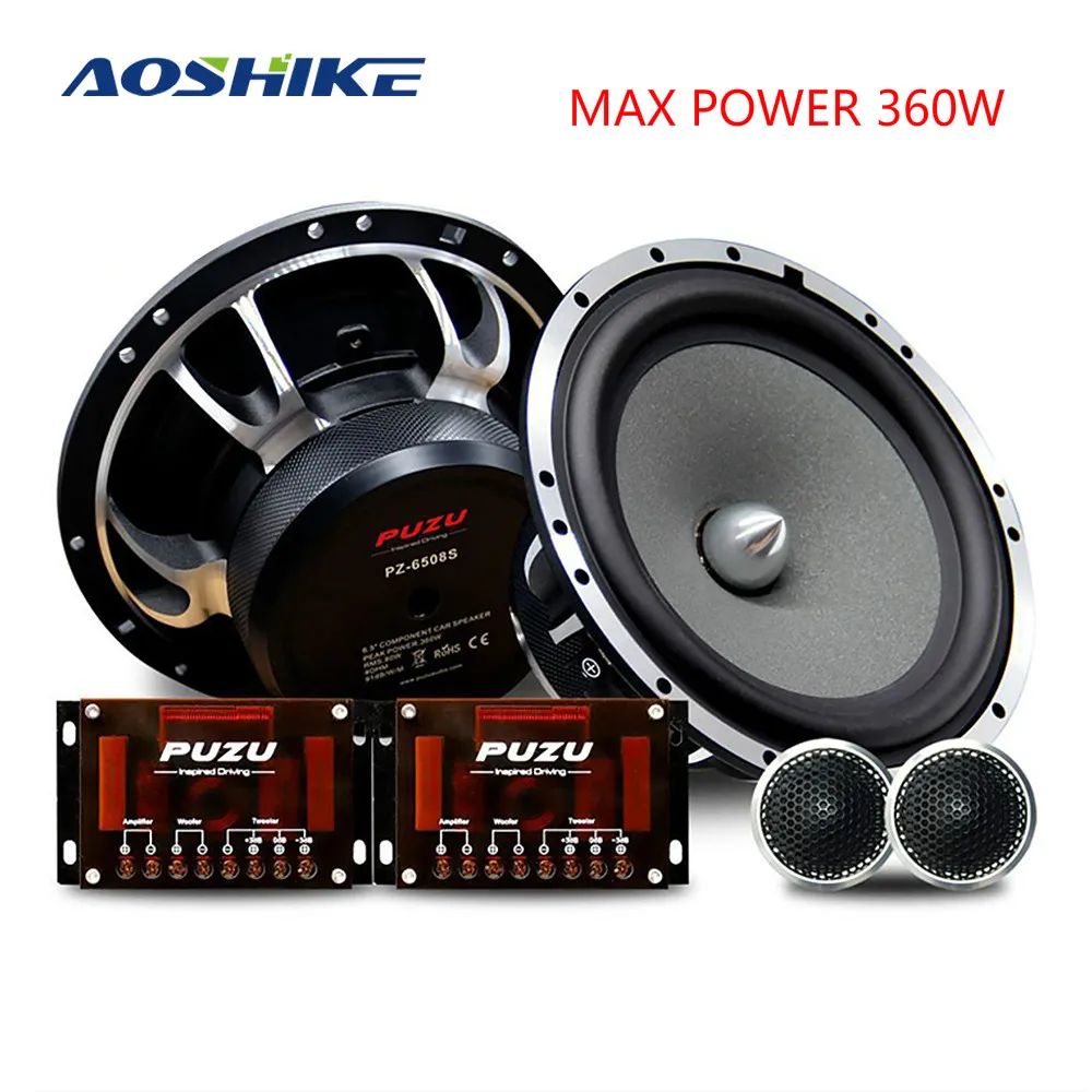AOSHIKE 2PC 6.5'' 360W 12V 4Ohm Set Of Loudspeakers For The Car Speaker Kits Tweeter Automotive Audio Heavy Bass Sound System