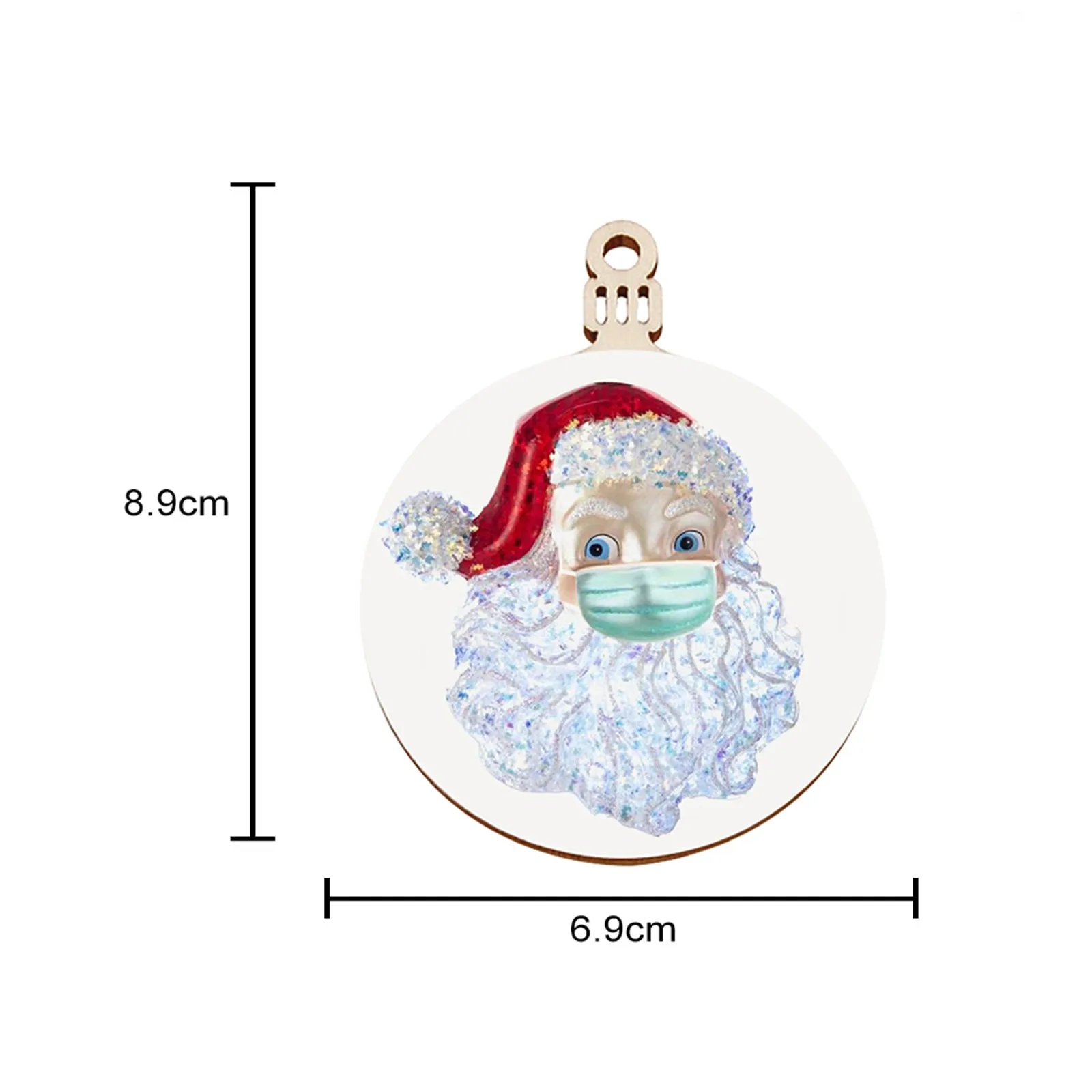 -2020 New Christmas Tree Decoration Wood Ornaments Santa Claus Old Man With Face Mask Pendant Year 2021 decoracion hogar F10 | Дом и сад