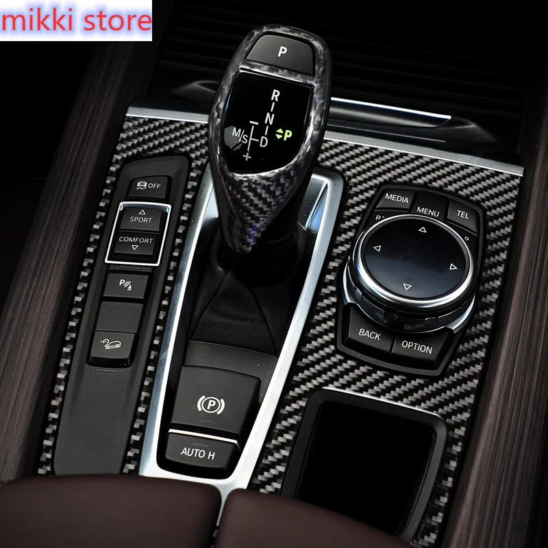 

Аксессуары для BMW X5 X6 E70 E71 F15 F16, панель переключения передач из углеродного волокна, декоративная наклейка для стайлинга автомобиля