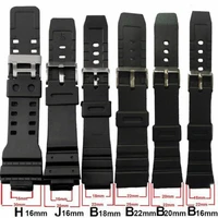 watchband silicone rubber band men sports diving black strap for casio replace electronic wristwatch belt watch accessories