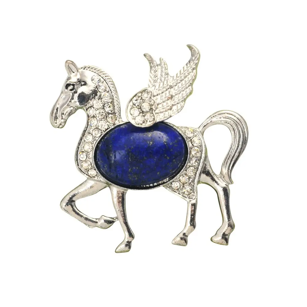 Женский кулон в виде единорога с кристаллами и крыльями лошади чакра для йоги